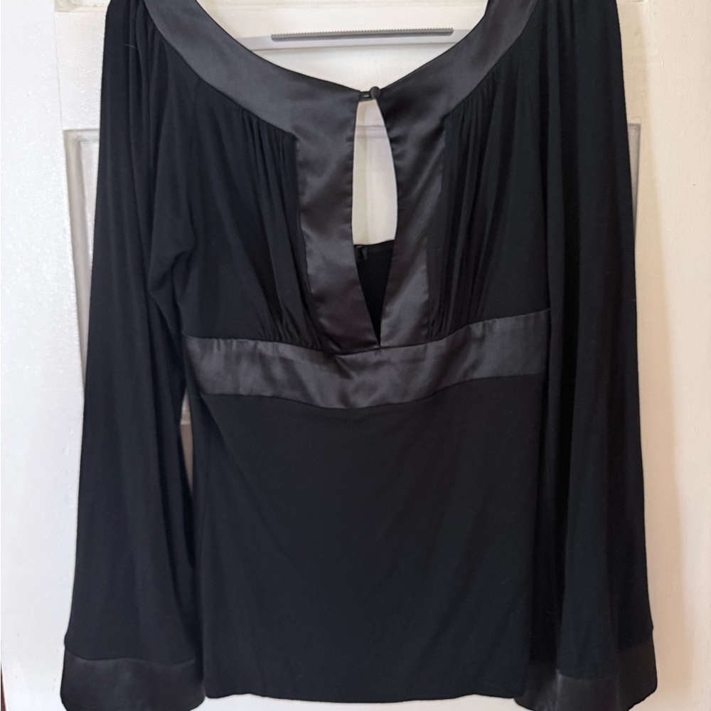 Elegant Black Satin Trim Women's